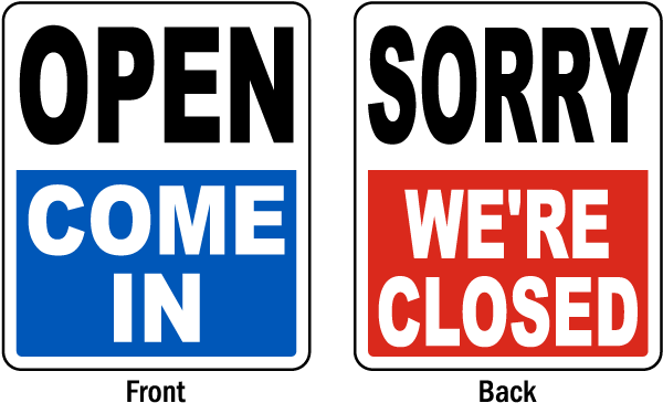 Open Closed Sign Flipside 600x365 PNG image with a transparent background, free high-resolution download