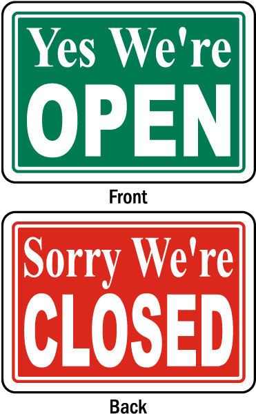 Open Closed Sign Flipside 371x600 PNG image with a transparent background, free high-resolution download