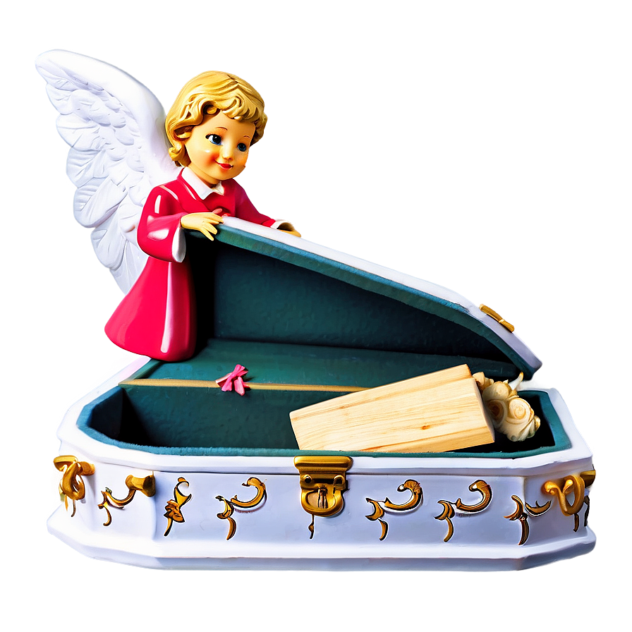 Open Coffin With Angel Png 06282024