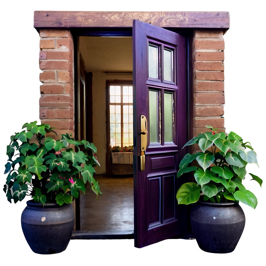 Open Door With Flowers Png 20