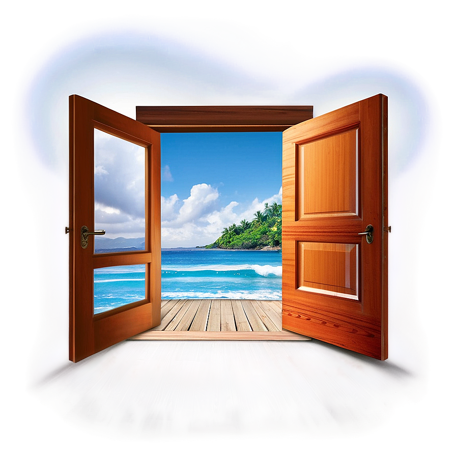 Open Door With Ocean View Png 6