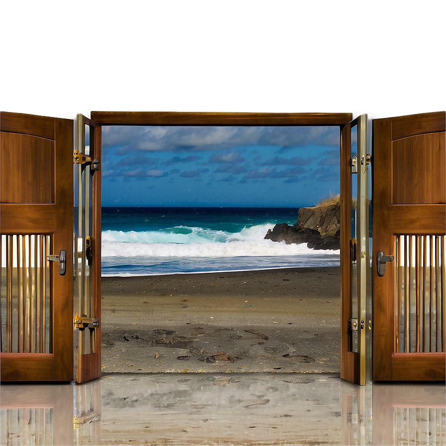 Open Door With Ocean View Png 93