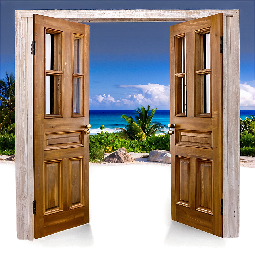 Open Door With Ocean View Png Thp62