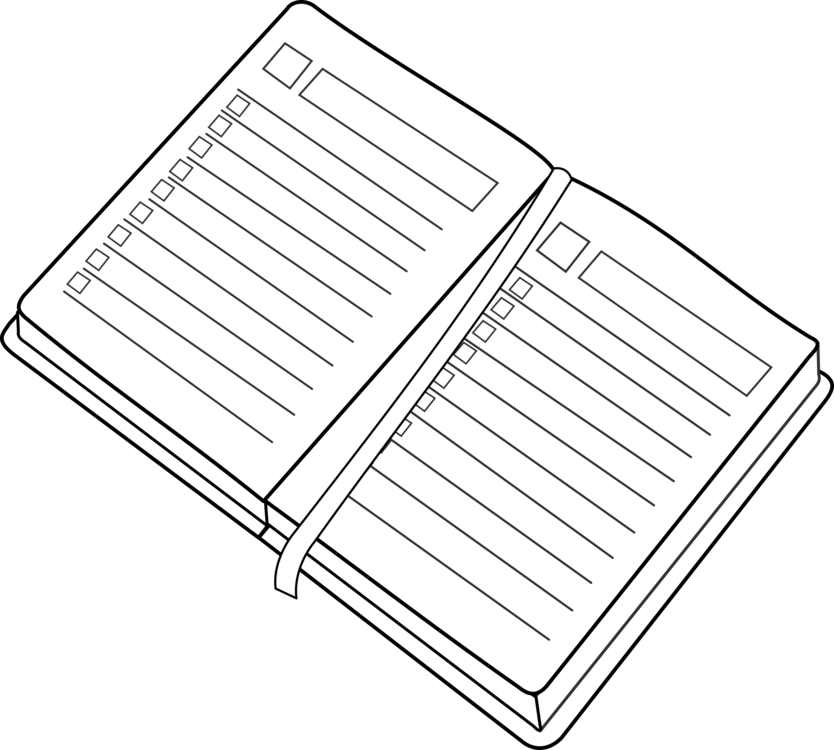 Open Planner Illustration PNG with transparent background