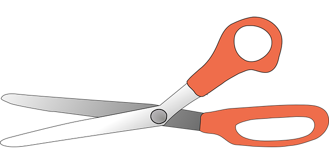 Open Scissors Black Background