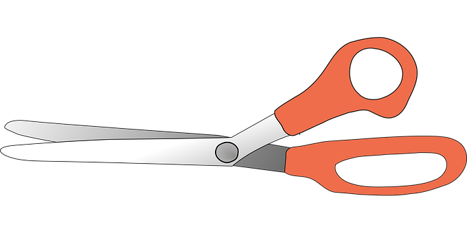 Open Scissors Black Background