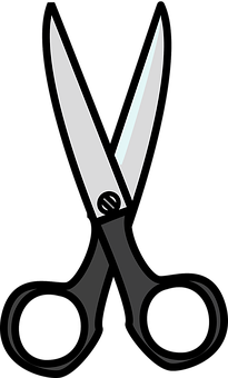 Open Scissors Vector Illustration PNG image with a transparent background, free high-resolution download