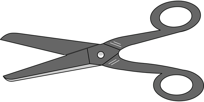 Open Scissors Vector Illustration PNG image with a transparent background, free high-resolution download