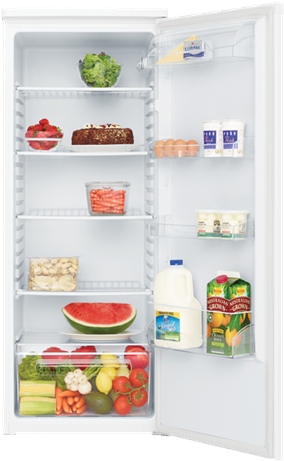 Open Single Door Refrigerator Fullof Food Items