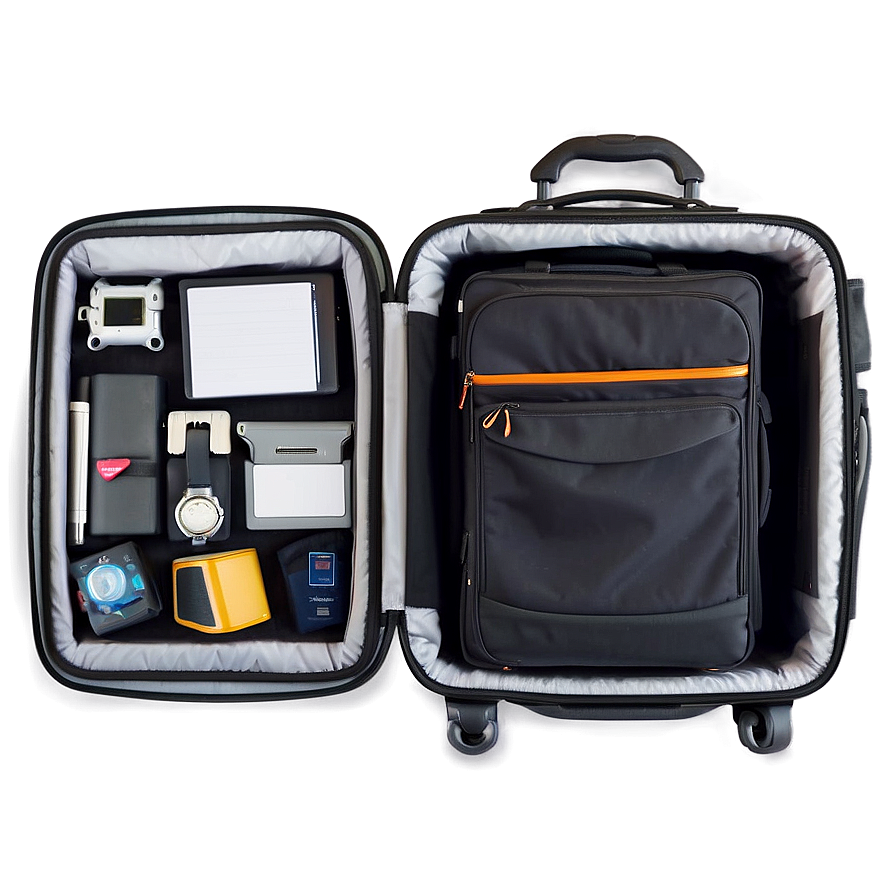 Open Suitcase With Gadgets Png Ktb31