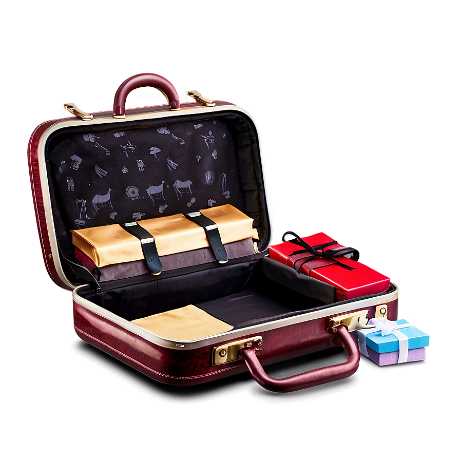 Open Suitcase With Gifts Png Nmw