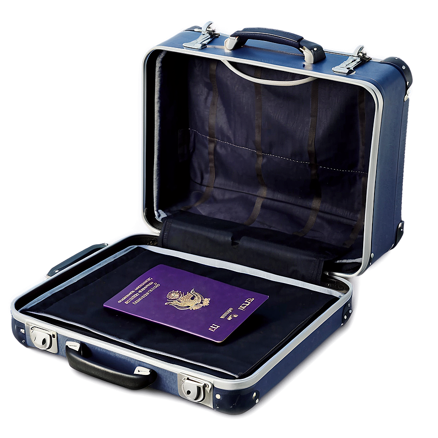 Open Suitcase With Passport Png 06212024