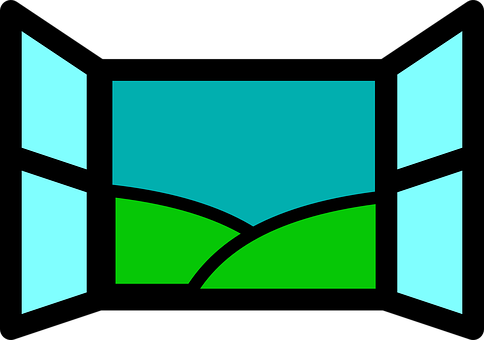 Open Window Vector Illustration PNG with transparent background