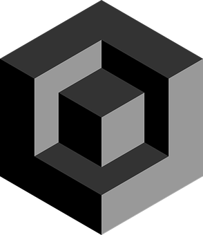 Optical Illusion Cube PNG with transparent background
