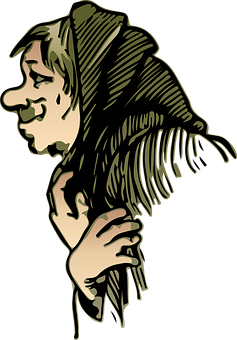 Optical Illusion Old Woman Young Lady PNG with transparent background