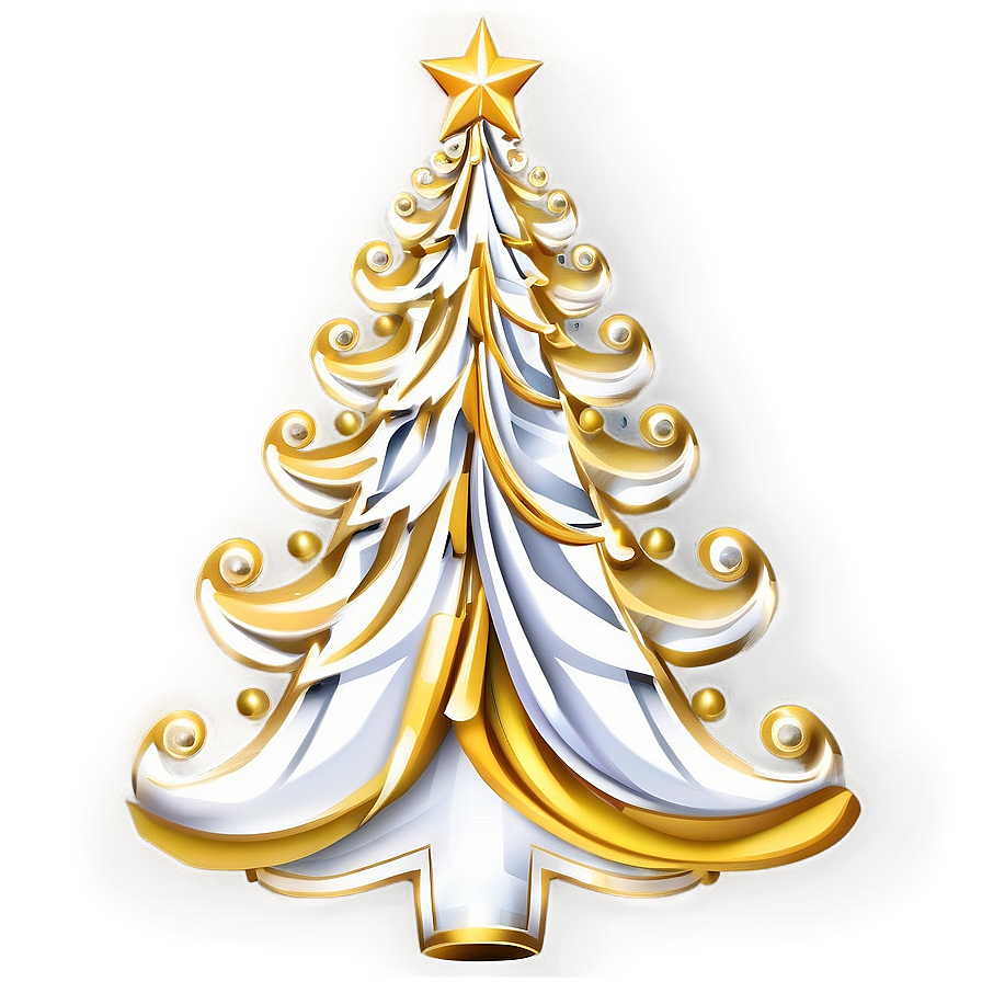 Opulent Gold And White Christmas Tree Png 19