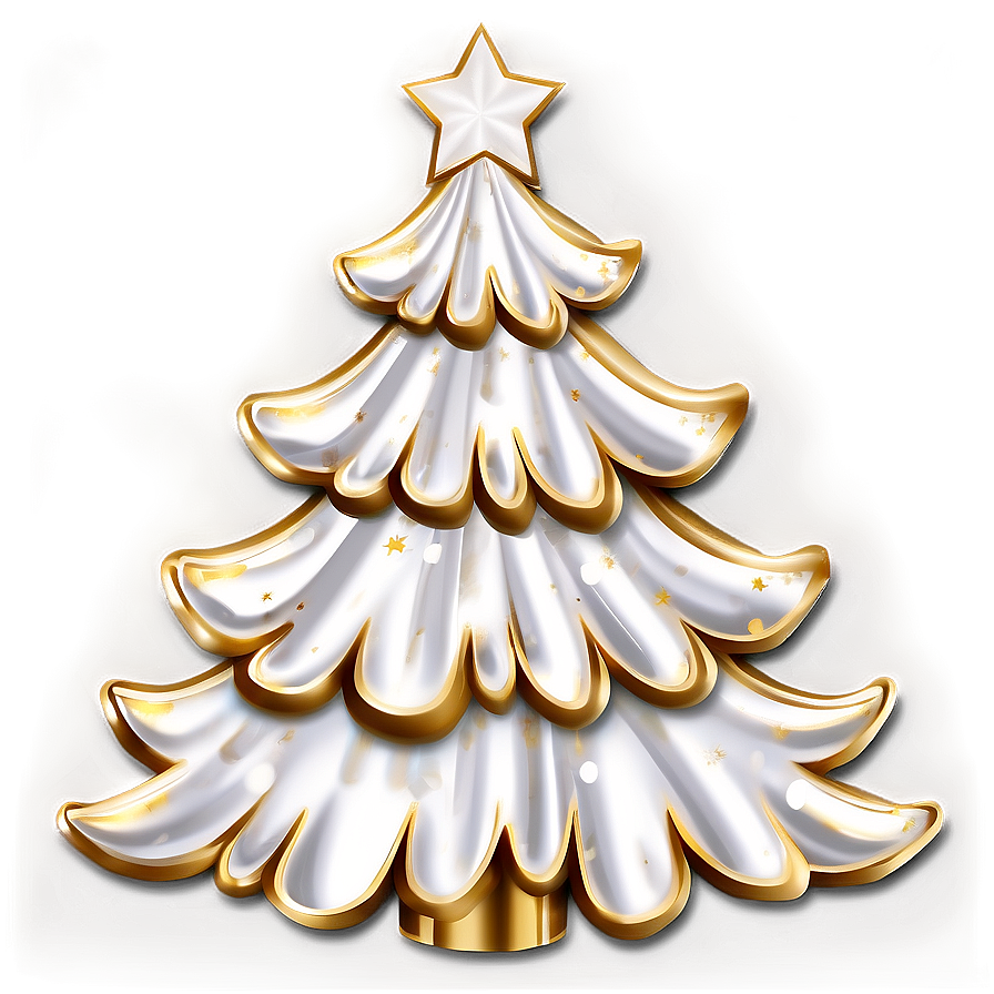 Opulent Gold And White Christmas Tree Png Poi