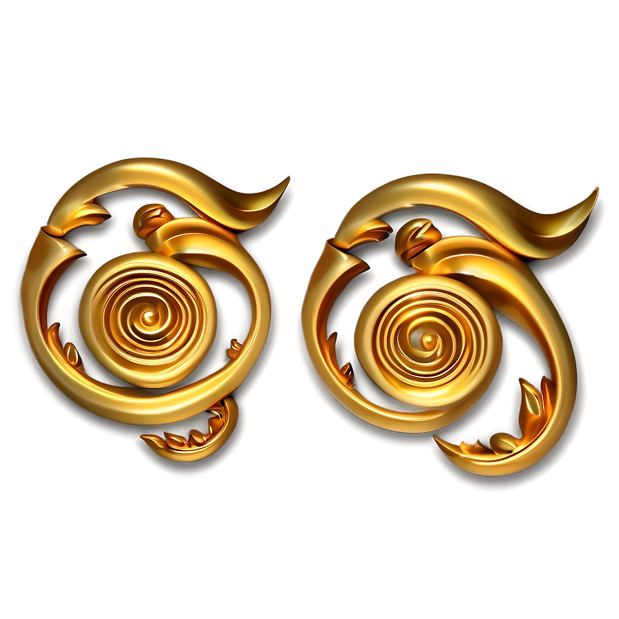 Opulent Gold Swirls Png Iej99