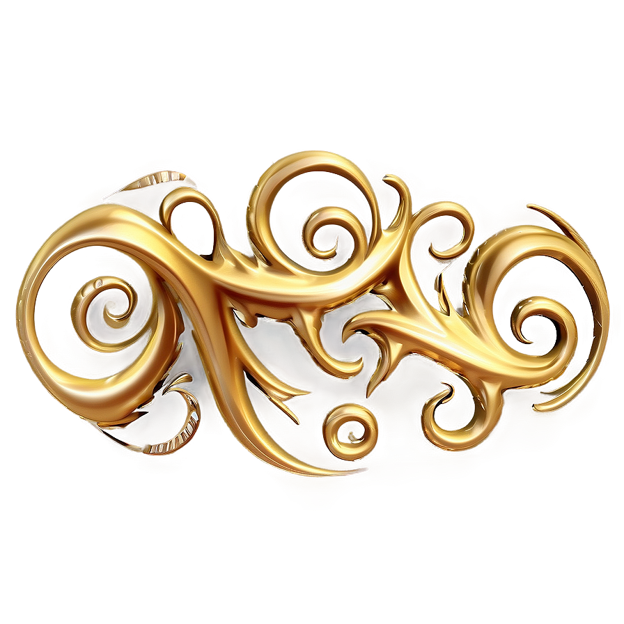 Opulent Gold Swirls Png Pah