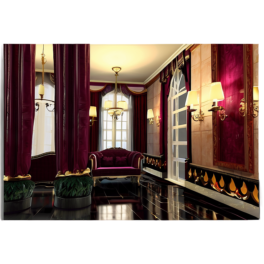 Opulent Mansion Hallway Png Cuo