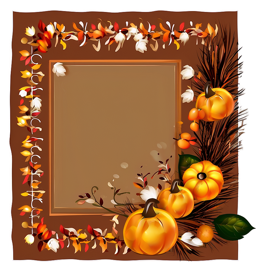 Orange And Brown Thanksgiving Border Png 99