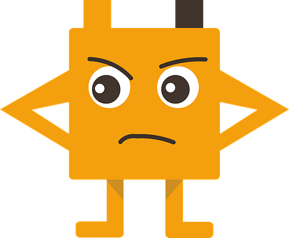 Orange Annoyed Cartoon Character