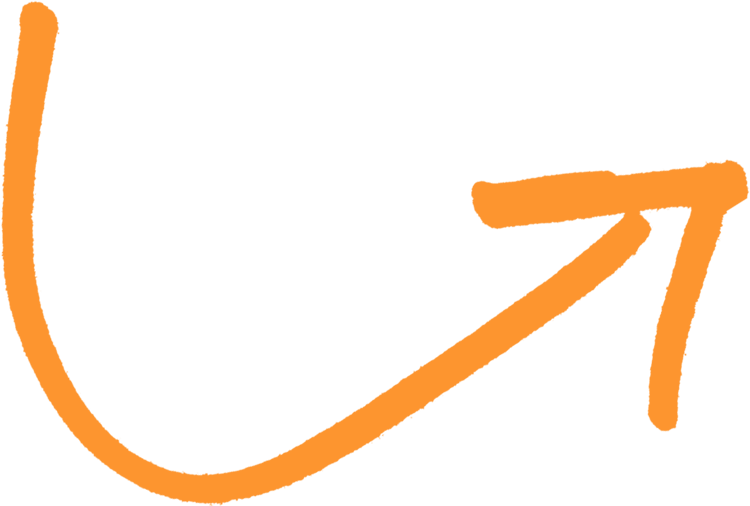 Orange Arrow Doodleon Grey Background