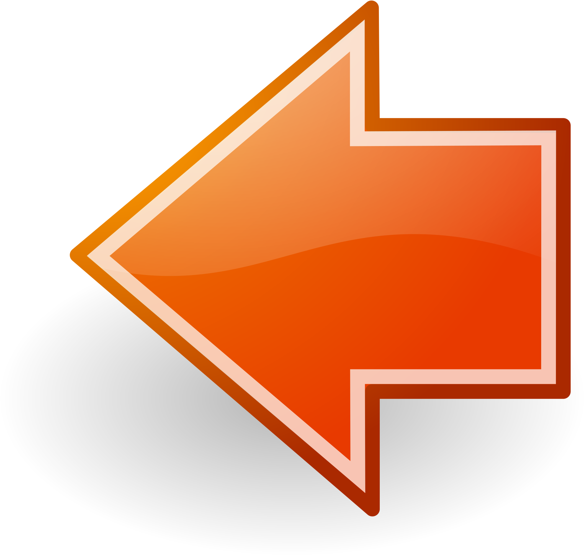 Orange Back Arrow Icon