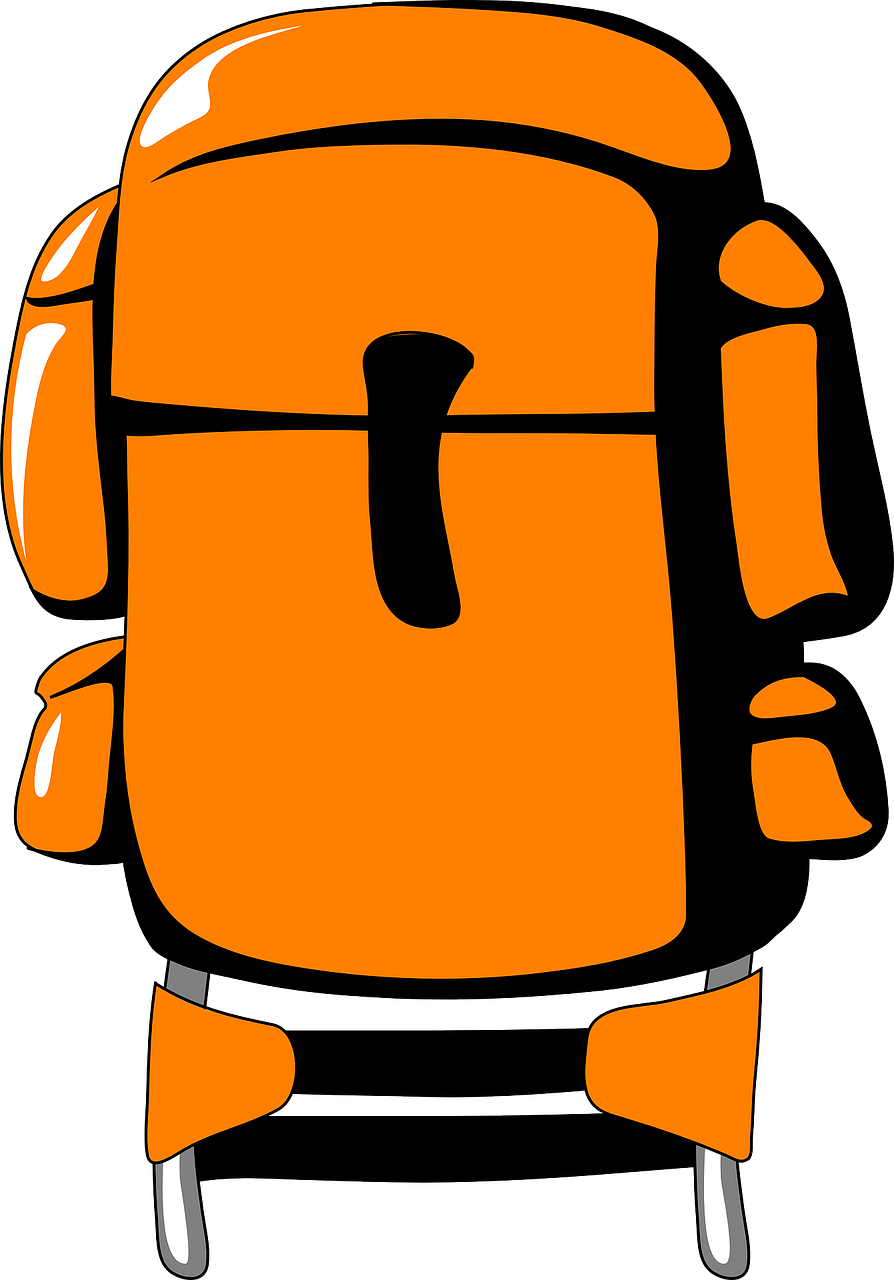 Orange Backpack Illustration