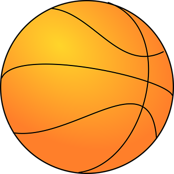 Orange Basketball Vector Illustration PNG with transparent background