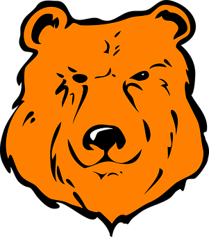 Orange Bear Graphic PNG with transparent background