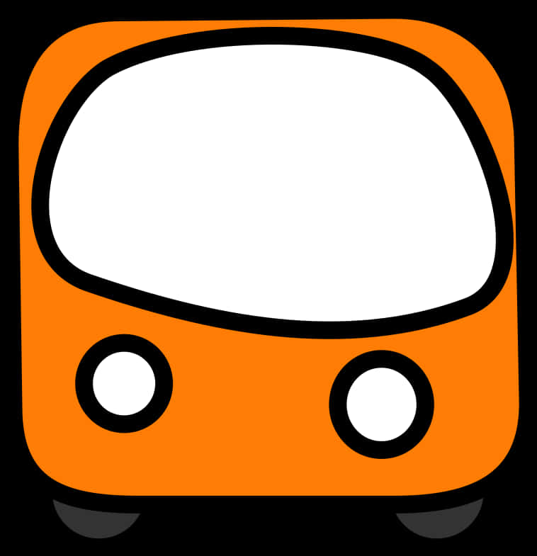 Orange Black Cartoon Bus Icon