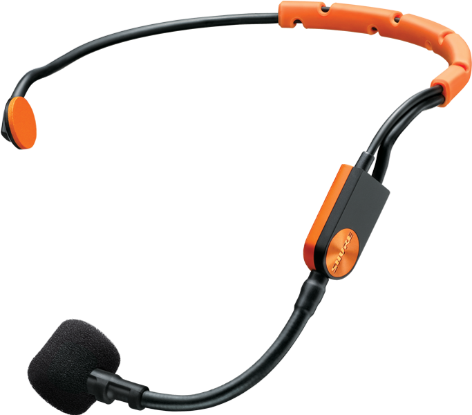 Orange Black Headset Microphone