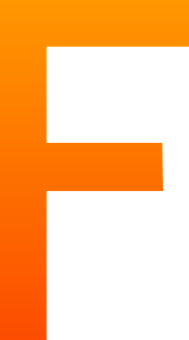 Orange Black Letter F