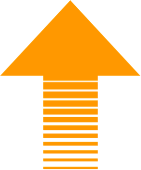 Orange Black Striped Arrow PNG with transparent background