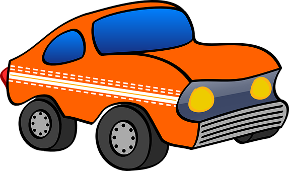 Orange Cartoon Car Illustration