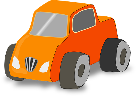 Orange Cartoon Car Illustration