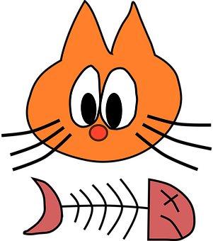 Orange Cartoon Cat Face