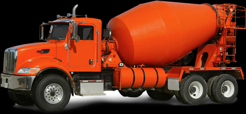 Orange Cement Mixer Truck