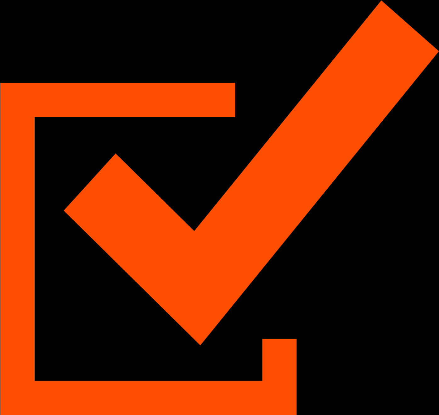 Orange Check Mark Graphic