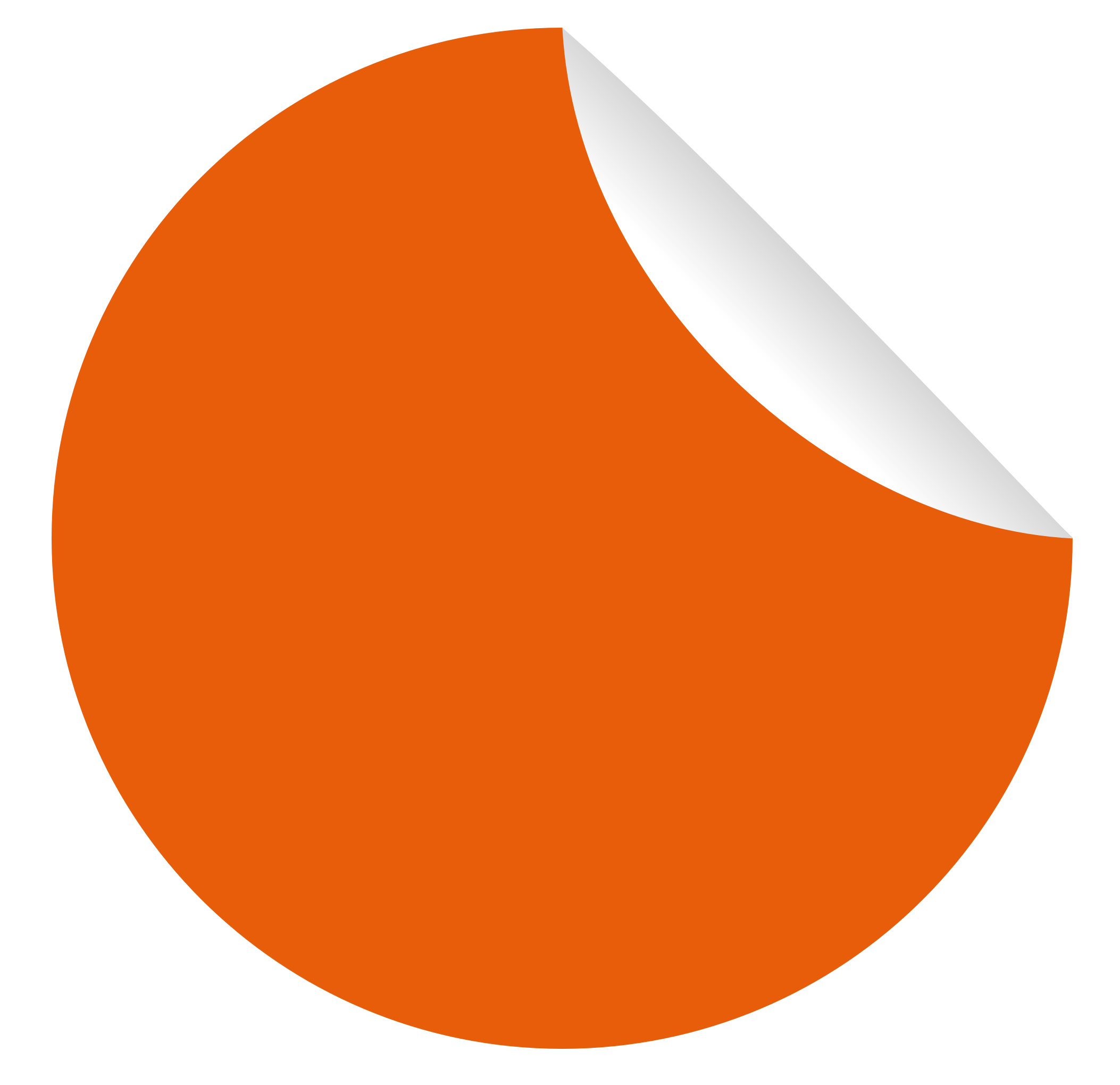 Orange Circle Peeled Corner Graphic