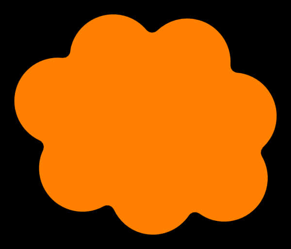 Orange Cloud Silhouette Black Background