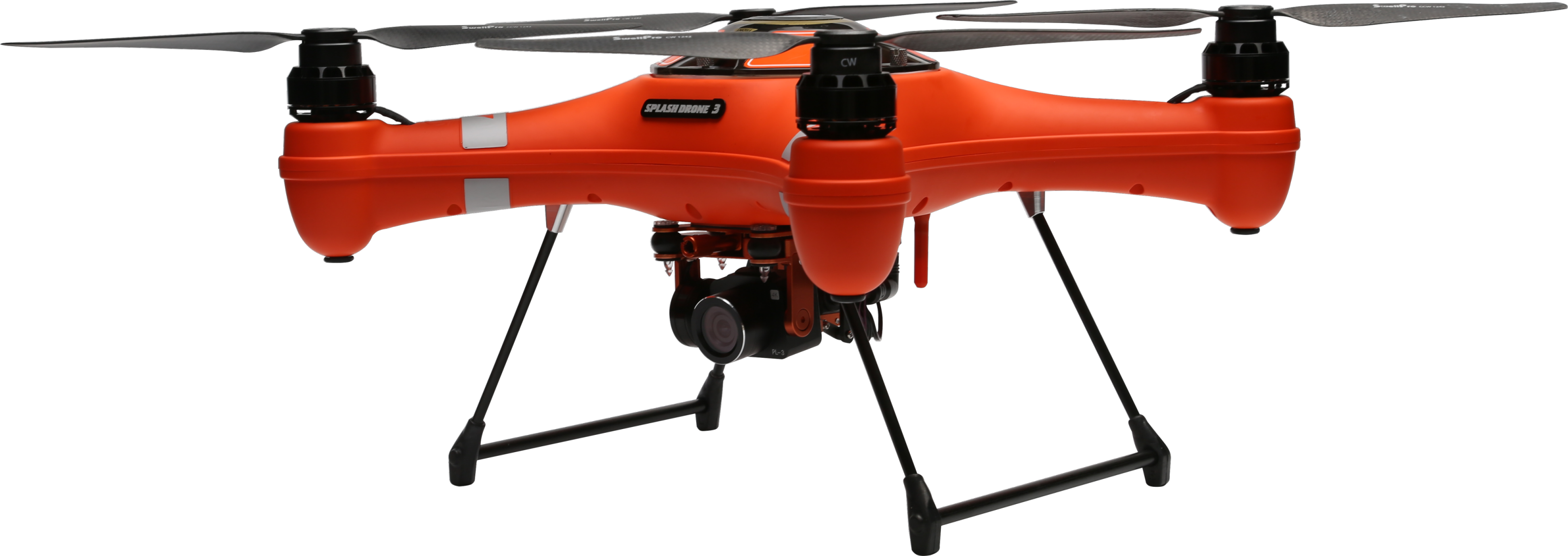 Orange Commercial Drone Profile View