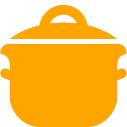 Orange Cooking Pot Icon PNG with transparent background