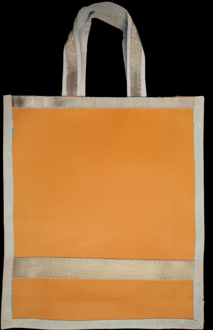 Orange Cotton Tote Bag Black Background