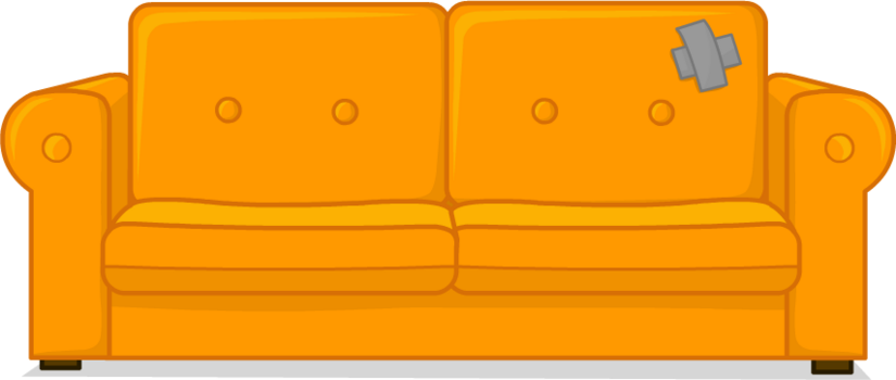 Orange Couch With Patch