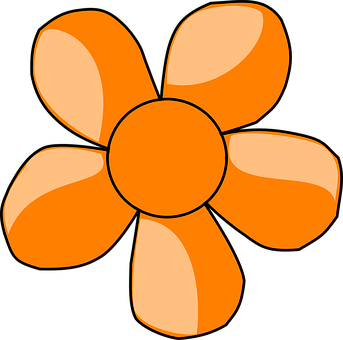 Orange Daisy Graphic PNG with transparent background