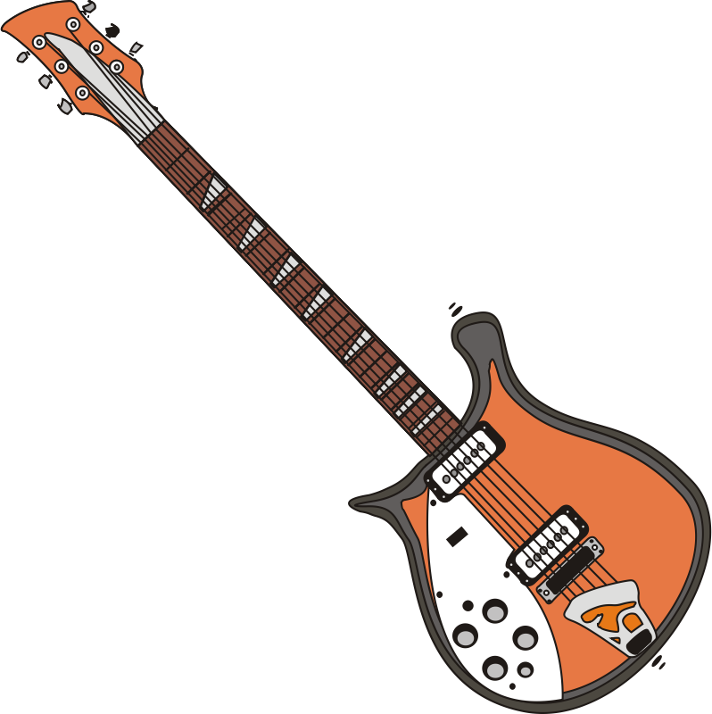 Orange Electric Guitar Illustration