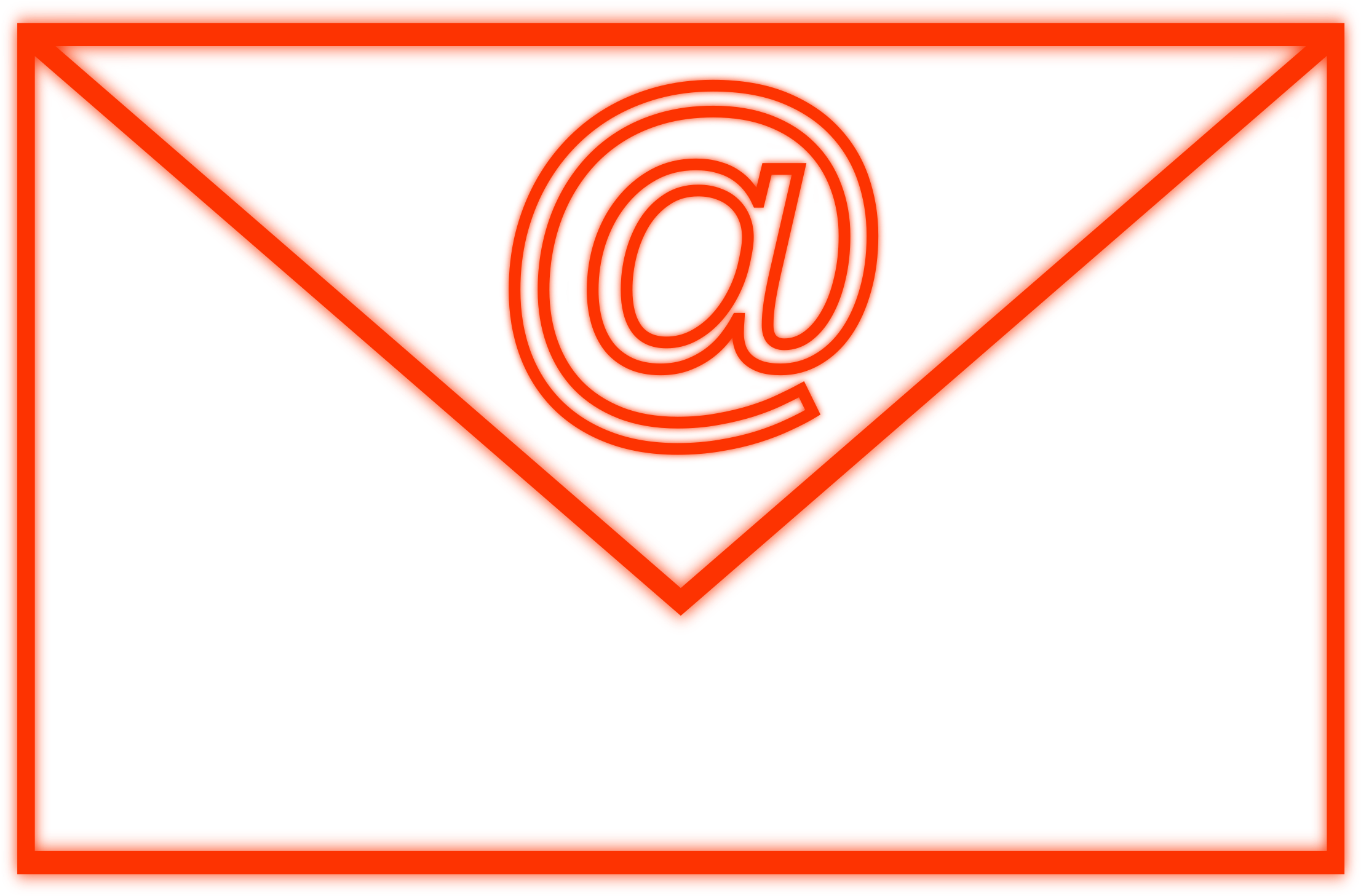 Orange Email Iconwith At Symbol