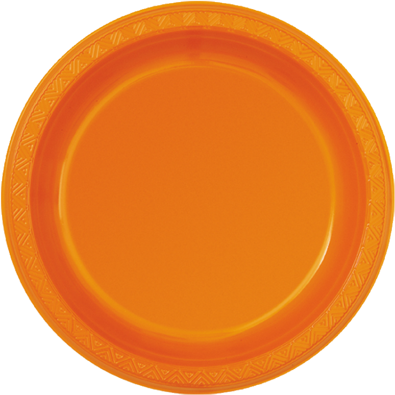 Orange Empty Dinner Plate